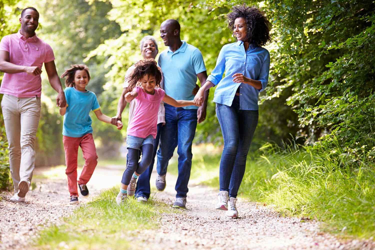 Family together outdoors